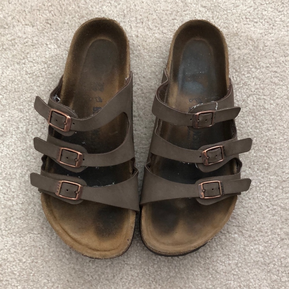 Mocha Birkenstock Florida Sandals Size 39